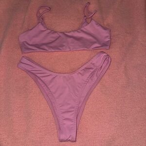 Tan + Lines by Sivan Ayla Pink swimsuit set. EUC